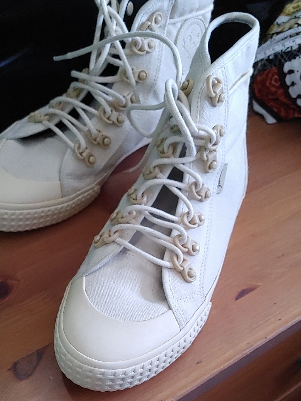 Grounded Women Cream High-Top Canvas Sneakers